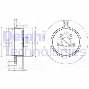 Bremsscheibe Hinterachse Delphi BG4024 von Delphi