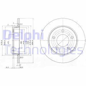 Bremsscheibe Hinterachse Delphi BG4025C von Delphi