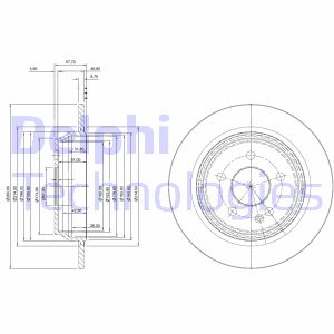 Bremsscheibe Hinterachse Delphi BG4063C von Delphi