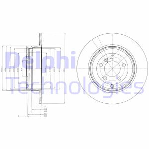 Bremsscheibe Hinterachse Delphi BG4066 von Delphi