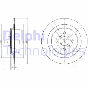 Bremsscheibe Hinterachse Delphi BG4076 von Delphi