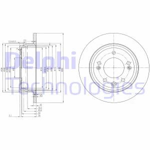 Bremsscheibe Hinterachse Delphi BG4082C von Delphi