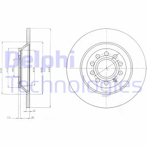 Bremsscheibe Hinterachse Delphi BG4088 von Delphi