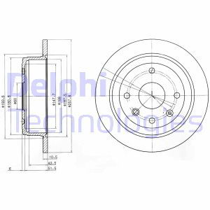 Bremsscheibe Hinterachse Delphi BG4091 von Delphi