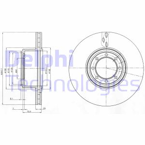 Bremsscheibe Hinterachse Delphi BG4102 von Delphi