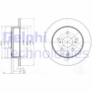 Bremsscheibe Hinterachse Delphi BG4115 von Delphi