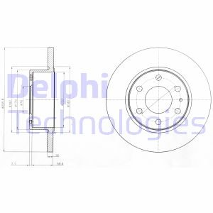 Bremsscheibe Hinterachse Delphi BG4165 von Delphi