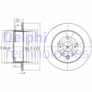 Bremsscheibe Hinterachse Delphi BG4178 von Delphi