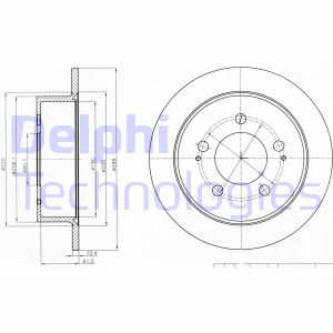 Bremsscheibe Hinterachse Delphi BG4220 von Delphi