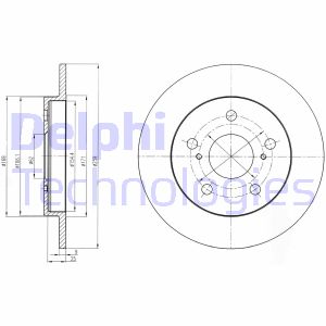 Bremsscheibe Hinterachse Delphi BG4233 von Delphi