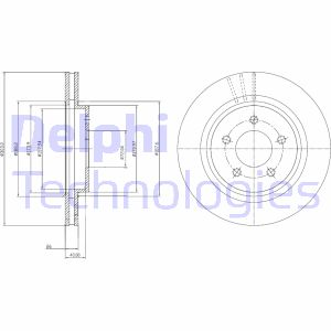 Bremsscheibe Hinterachse Delphi BG4240C von Delphi