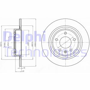 Bremsscheibe Hinterachse Delphi BG4279 von Delphi