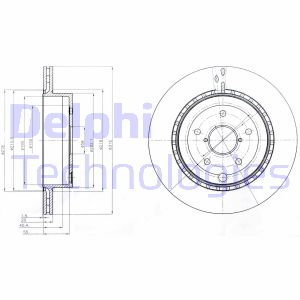 Bremsscheibe Hinterachse Delphi BG4287 von Delphi