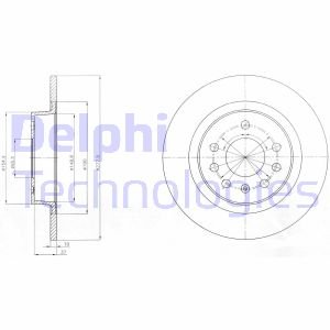 Bremsscheibe Hinterachse Delphi BG4300 von Delphi