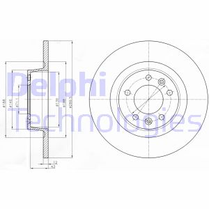 Bremsscheibe Hinterachse Delphi BG4301 von Delphi