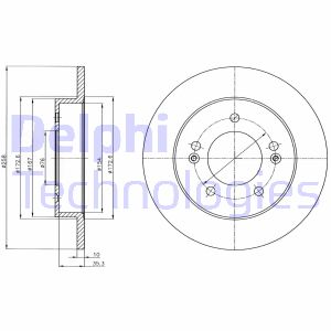 Bremsscheibe Hinterachse Delphi BG4310 von Delphi
