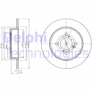 Bremsscheibe Hinterachse Delphi BG4345 von Delphi