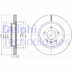 Bremsscheibe Hinterachse Delphi BG4388C von Delphi