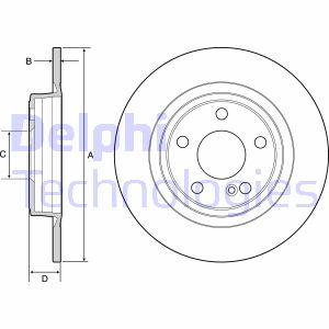 Bremsscheibe Hinterachse Delphi BG4558C von Delphi