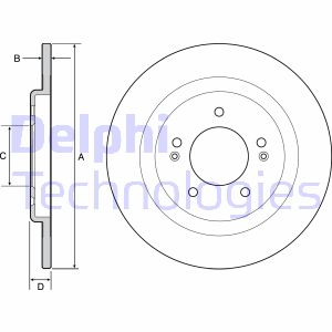 Bremsscheibe Hinterachse Delphi BG4563C von Delphi