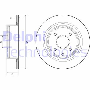 Bremsscheibe Hinterachse Delphi BG4666C von Delphi