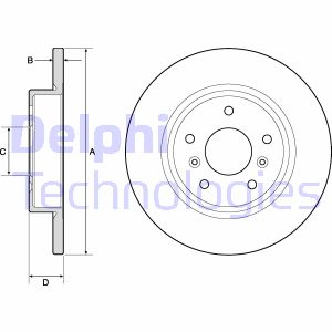 Bremsscheibe Hinterachse Delphi BG4807C von Delphi
