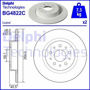 Bremsscheibe Hinterachse Delphi BG4822C von Delphi