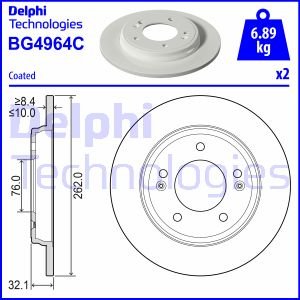 Bremsscheibe Hinterachse Delphi BG4964C von Delphi