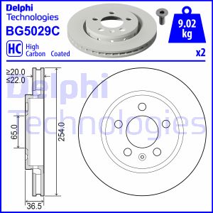 Bremsscheibe Hinterachse Delphi BG5029C Bremsscheibe Hinterachse Delphi BG5029C von Delphi
