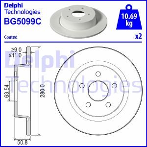 Bremsscheibe Hinterachse Delphi BG5099C von Delphi