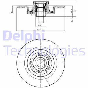 Bremsscheibe Hinterachse Delphi BG9026RS von Delphi