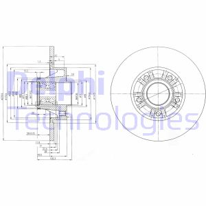 Bremsscheibe Hinterachse Delphi BG9031RS von Delphi