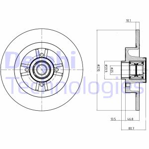 Bremsscheibe Hinterachse Delphi BG9032RS von Delphi