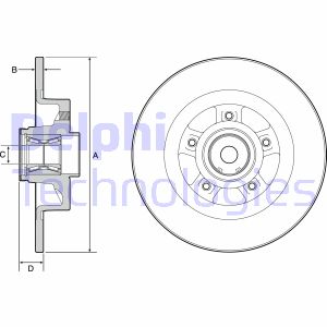 Bremsscheibe Hinterachse Delphi BG9115RS von Delphi
