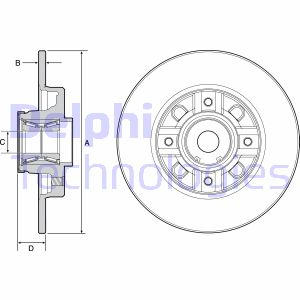 Bremsscheibe Hinterachse Delphi BG9116RS von Delphi