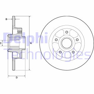 Bremsscheibe Hinterachse Delphi BG9132RS Bremsscheibe Hinterachse Delphi BG9132RS von Delphi