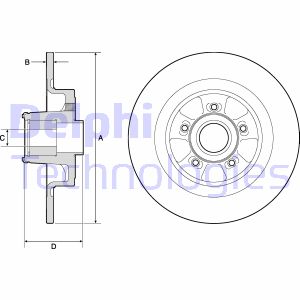 Bremsscheibe Hinterachse Delphi BG9133RS Bremsscheibe Hinterachse Delphi BG9133RS von Delphi