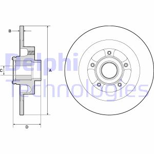 Bremsscheibe Hinterachse Delphi BG9134RS von Delphi