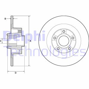 Bremsscheibe Hinterachse Delphi BG9135RS von Delphi