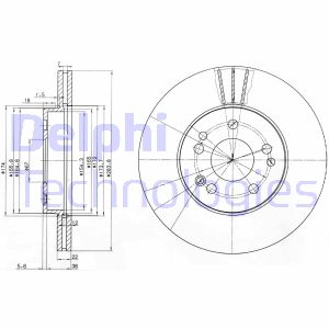 Bremsscheibe Vorderachse Delphi BG2345 von Delphi