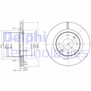 Bremsscheibe Vorderachse Delphi BG2387 von Delphi