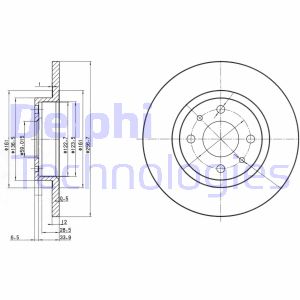 Bremsscheibe Vorderachse Delphi BG2411 von Delphi