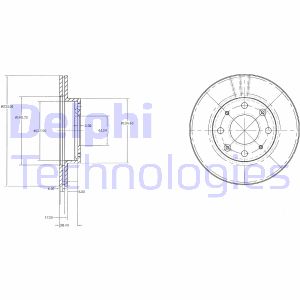 Bremsscheibe Vorderachse Delphi BG2451 von Delphi