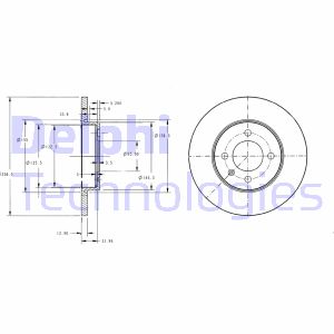 Bremsscheibe Vorderachse Delphi BG2454 von Delphi