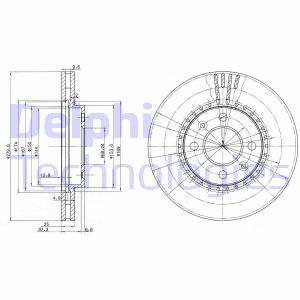 Bremsscheibe Vorderachse Delphi BG2619 von Delphi