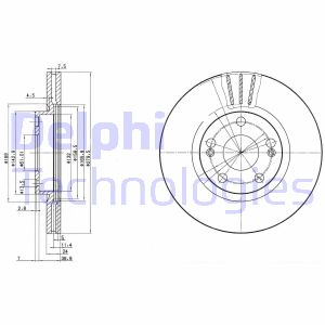 Bremsscheibe Vorderachse Delphi BG2697 von Delphi