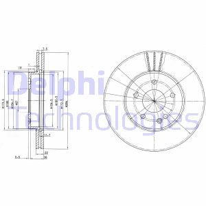 Bremsscheibe Vorderachse Delphi BG2768 von Delphi