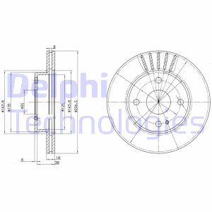 Bremsscheibe Vorderachse Delphi BG2802 von Delphi