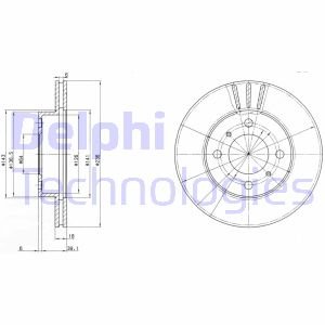 Bremsscheibe Vorderachse Delphi BG2810 von Delphi