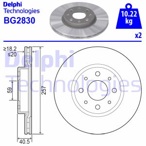 Bremsscheibe Vorderachse Delphi BG2830 Bremsscheibe Vorderachse Delphi BG2830 von Delphi